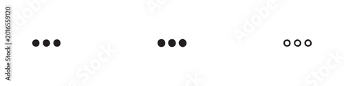 Foto Ellipsis or three dots more options icon set for UI and menu