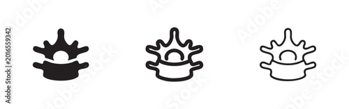 Billede på lærred Human vertebra icons set for spinal health anatomy