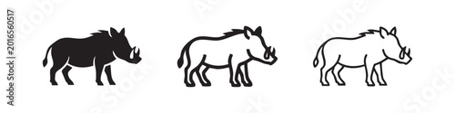 Photography Warthog icons set