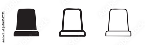 Foto Thimble icon set for sewing and needlework in solid, outline, and hand-drawn styles, representing crafts