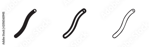Canvastavla Simple Icon Set: Worms, Larvae, or Caterpillars in Black, Outline, and Duo-tone