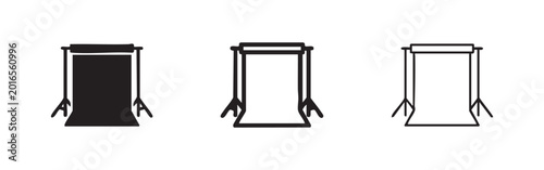 Bild auf Leinwand Gimbal Stabilizer for Smartphone Icon Set: Solid, Outline with Fill, Outline