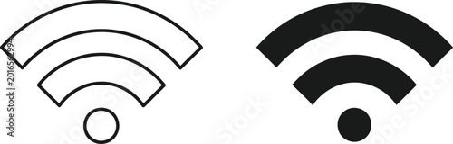 Fotografie Wi fi signal icons wireless network symbols