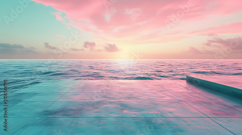 没入感あふれる未来的なバーチャルリアリティゲームシーンの背景