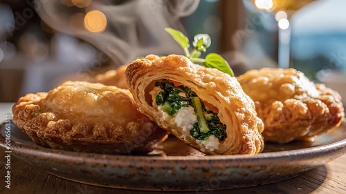 Delicious Homemade Empanadas Filled with Spinach and Feta Cheese.