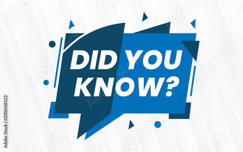 Interesting Fact Banner With Modern Blue Speech Bubble Geometric Layout
