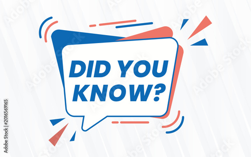 Did You Know Fact Info Banner With Bold Blue And Red Speech Bubbles Modern Geometric Design