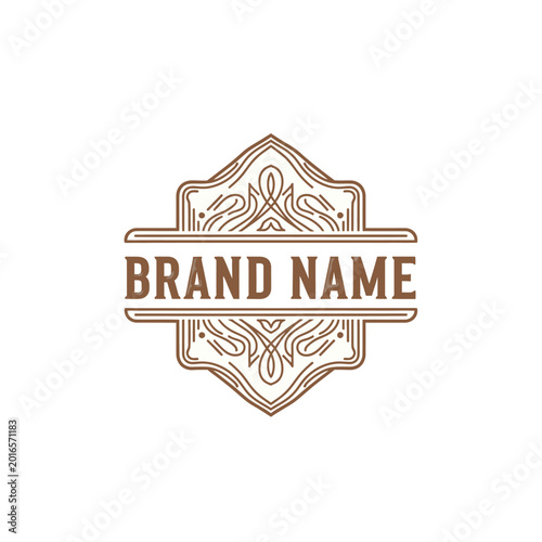 Foto Brown Brand Name Text Logo Design.
