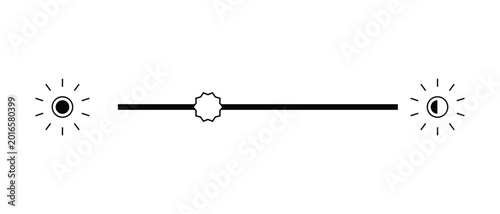 Brightness symbol icon, display screen Brightness icon, vector illustration.