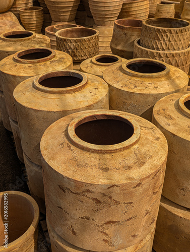 Large handmade terracotta and ceramic pots for gardening
