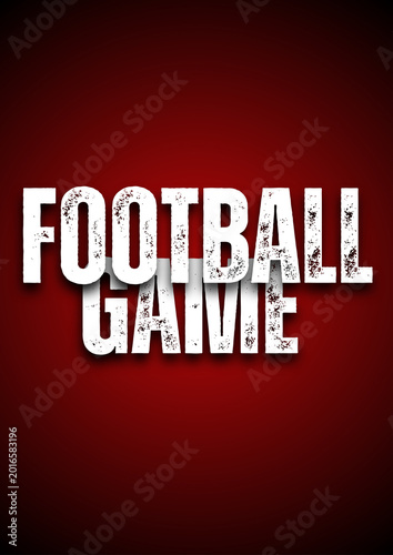 Football game text on red background