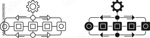 Photos Interlocking chain link icons black and white vector illustration