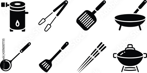 set of kitchen utensils