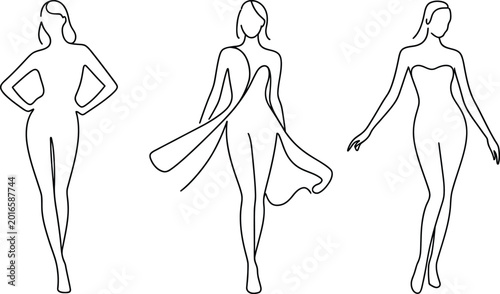 set of women in black dresses
