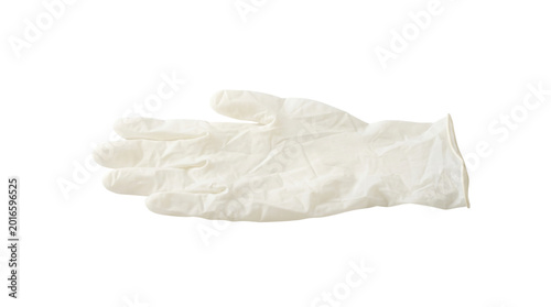 White disposable medical latex glove isolated on transparent background png