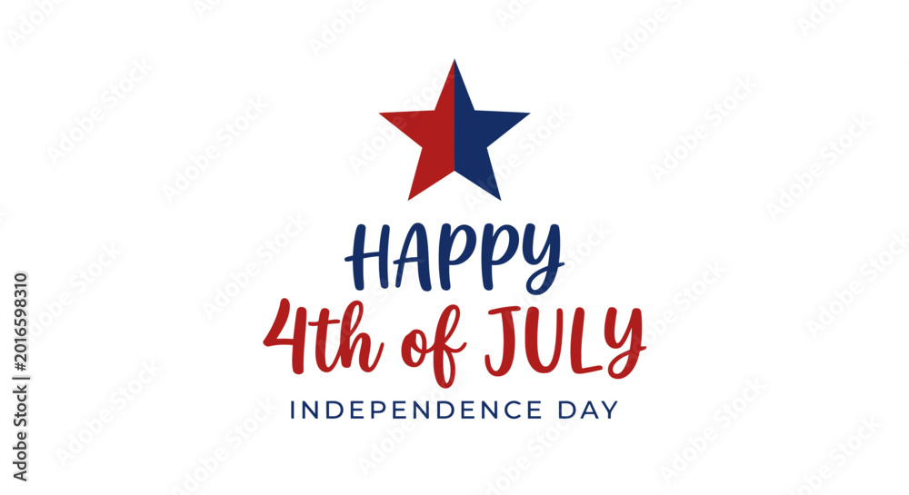 Fototapeta premium Festive 4th of July Independence Day Celebration with patriotic colors and star emblem