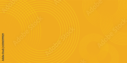 Abstract background featuring thin yellow concentric circular lines on a vibrant orange backdrop. Modern minimalist geometric design with elegant radial patterns.