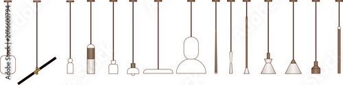 Canvastavla Collection of pendant light fixtures with diverse shade designs including geometric, dome, and decorative shapes