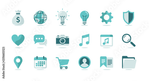 Collection of various web icons.