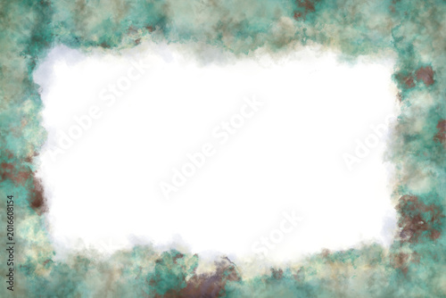  Green Fluffy Abstract Frame on Transparent Background