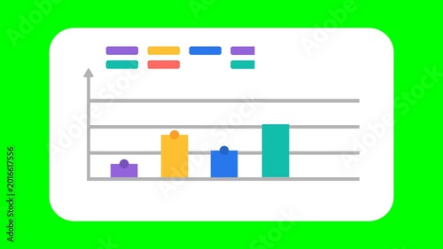 Colorful Business Bar Chart and Statistical Data Infographic Flat Illustration