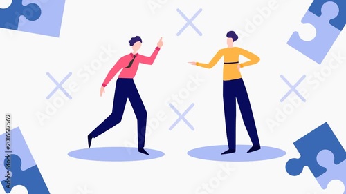 Workplace Conflict Resolution and Team Problem Solving Flat Illustration