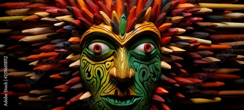 banyan monster shaped matchstick carving,generative AI