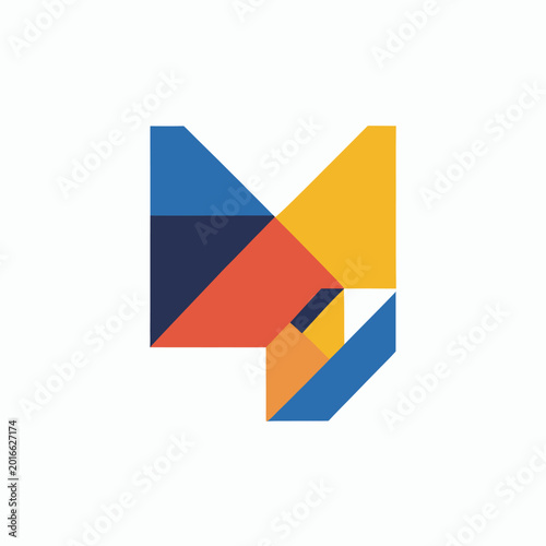 Free Download Geometric shapes in letter M. - GFXLoad