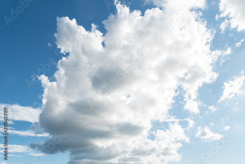 Beautiful pure white clouds on bright blue sky
