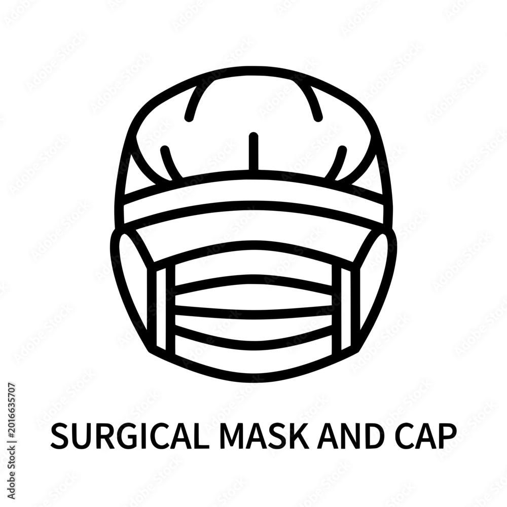 Fototapeta premium Medical Surgical Mask and Cap for Healthcare Professionals.