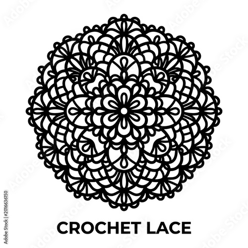 Intricate Crochet Lace Pattern with Circular Design.