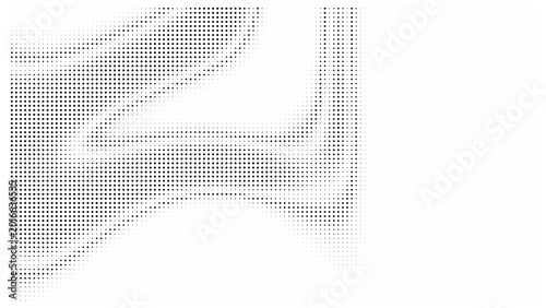 Foto Abstract halftone pattern with curving black dots halftone abstract monochrome b