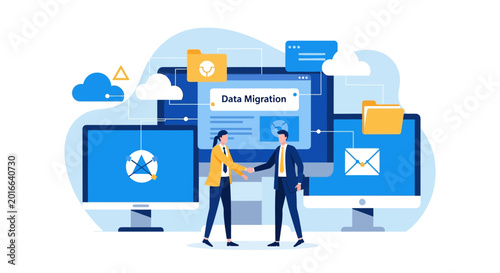 Business digitization experts discuss enterprise data insights in a modern office