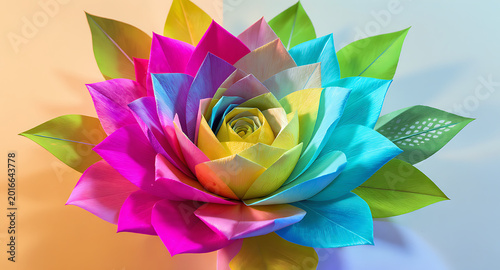 Vibrant Rainbow Lotus Flower.