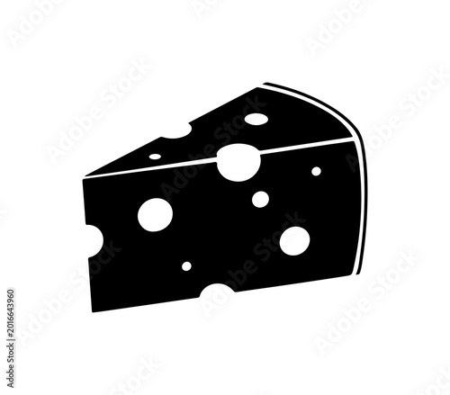 Bold Swiss Cheese Wedge Silhouette Icon