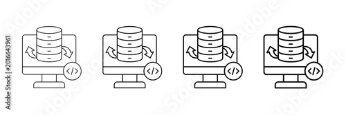 Foto Rollback System Icons Vector Set In Different Stroke Line Style