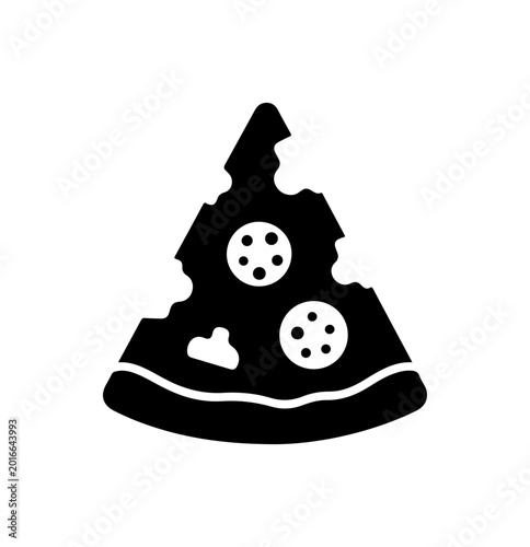 Black Bold Pizza Slice Silhouette Icon