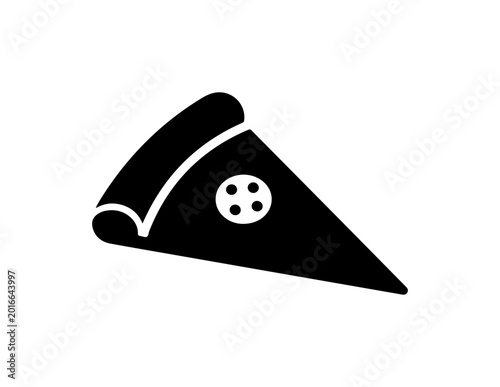 Black Bold Pizza Slice Silhouette Icon