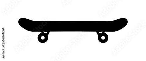 Black Bold Skateboard Deck Silhouette Vector Illustration