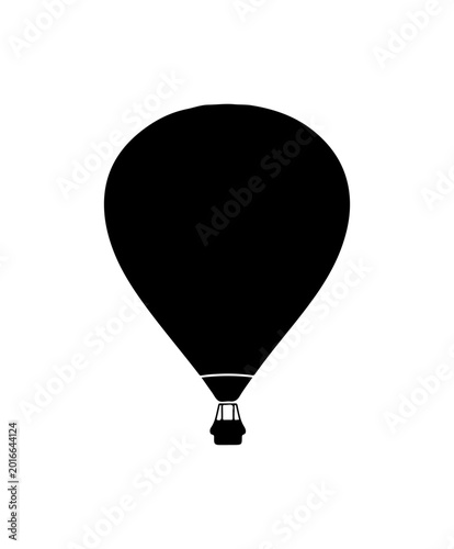 Black Bold Hot Air Balloon Silhouette Vector