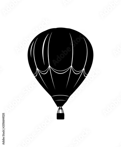Bold Black Hot Air Balloon Silhouette Vector Art