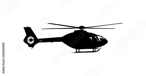 Black Bold Clean Helicopter Silhouette Vector Art
