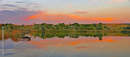 Bild auf Leinwand Mirror Lake - Black Hills of South Dakota - Days End panorama