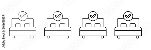 Photos Room Availability Icons Vector Set In Different Stroke Line Style
