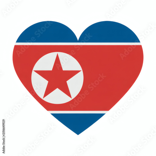 Show your patriotism with this heart shaped North Korean flag, perfect for travel blogs, cultural events, or celebrating international unity Free Download Show your patriotism with this heart shaped North Korean flag, perfect for travel blogs, cultural events, or celebrating international unity - GFXLoad