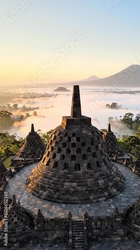 Borobudur Temple Sunrise Ancient Buddhist Monument and UNESCO World Heritage Site