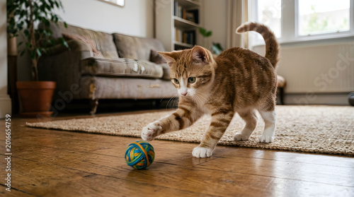 cat playing with ball