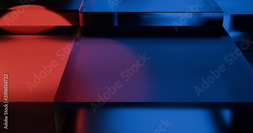 3d abstract glass tiles background with colorful lights wallpaper