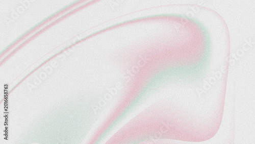 Obraz na plátně Soft, grainy abstract background with flowing gradient lines in misty green and rose blush pink on a clean white base