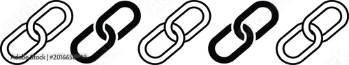 Photos Row of chain link icons with alternating black and white design connection techn